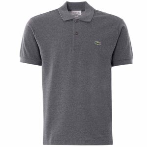 Lacoste Men’s Grey Polo Shirt Classic Fit Marl Cotton Pique Size Small